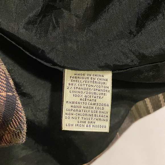 Elevenses by Anthropologie plaid ruffle trench coat size 10P - Picture 5 of 6